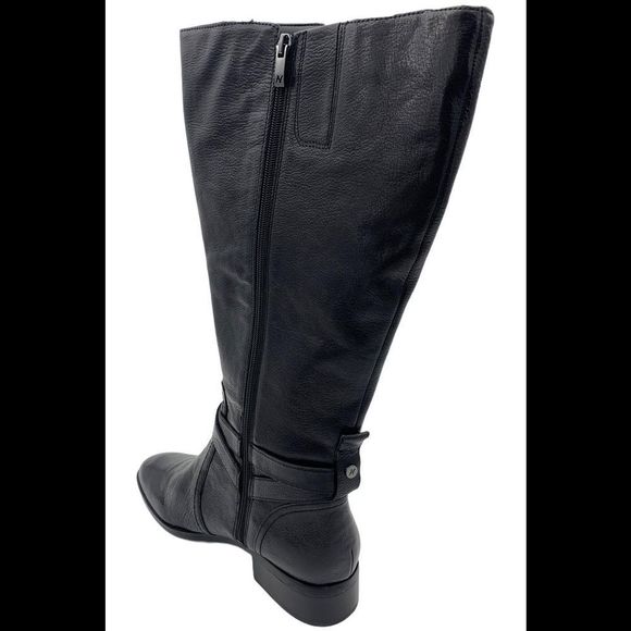 Naturalizer Women's Extra Wide Rena 2 Riding Boots Leather Black - Wide - Picture 2 of 2